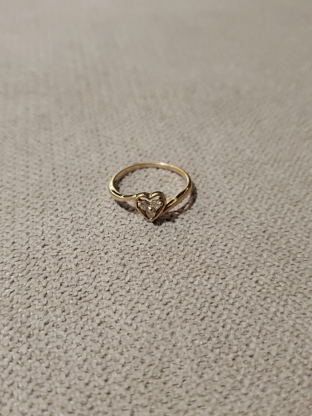 Gold Heart Ring with Diamonds